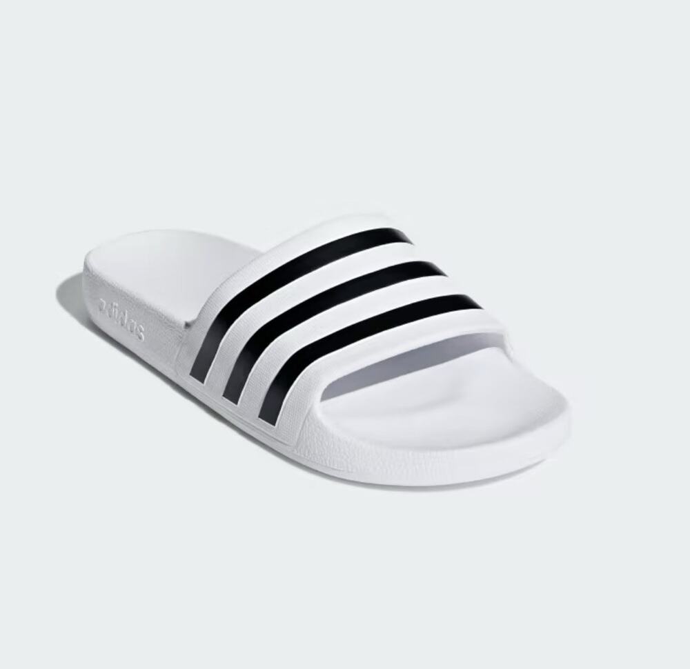 Adidas Adilette Shower Slides White Black Mens Size 17